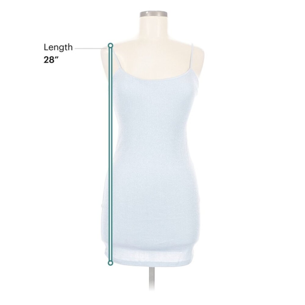 Lucy In The Sky Women's Shimmer Bodycon Mini Dress In Icy Blue - Size M - Picture 7 of 9